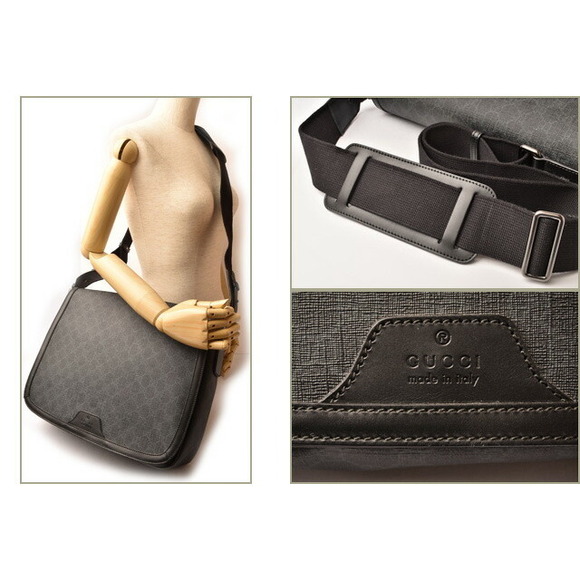 Gucci GG Supreme messenger bag shoulder gray black - Picture 2 of 10